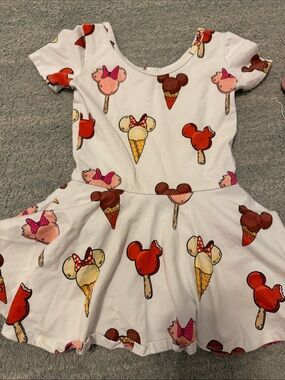 Wild Rich Kids girls  White Ice Cream & Popsicle Print Minnie Mouse Dress